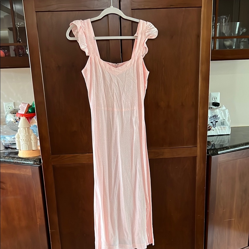 LOFT Light Pink Polka Dot Blouse